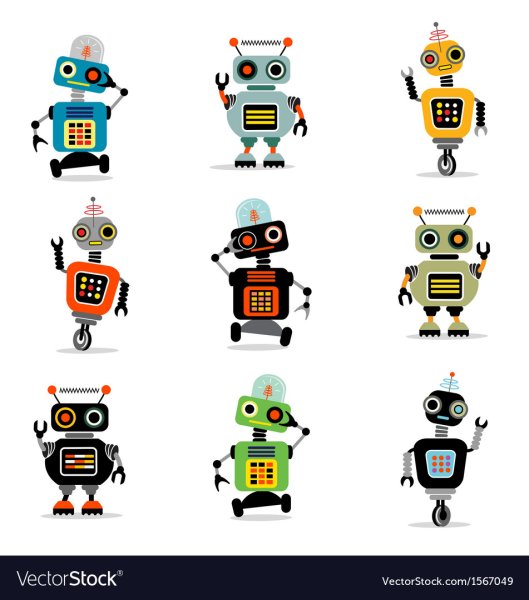 Наклейки роботы для детей