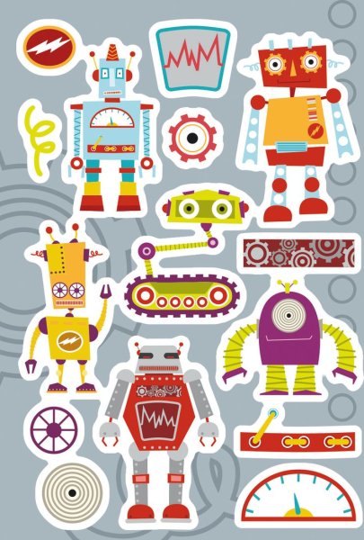 Детские наклейки с роботами