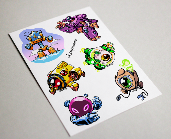 Наклейки роботы