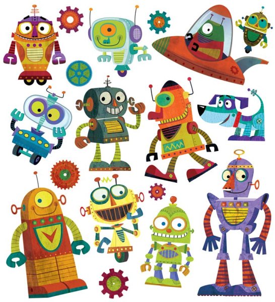 Дети и роботы Стикеры