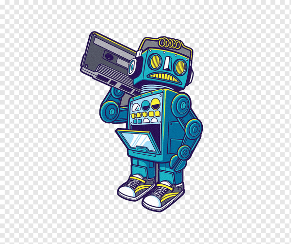 Робот стикер иллюстрация