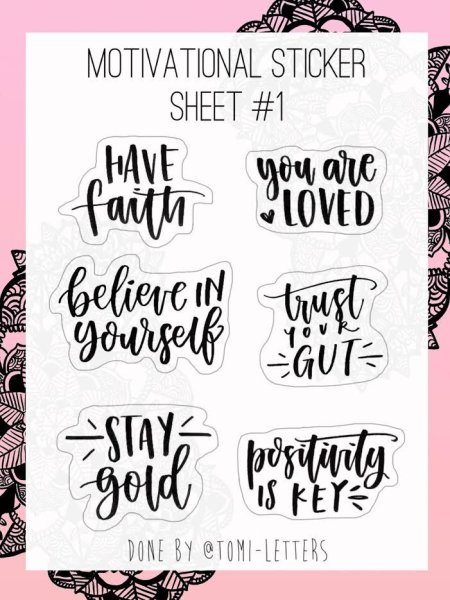 Наклейки с надписями для ежедневника