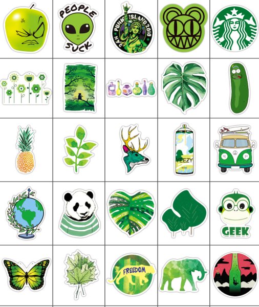 Наклейки зеленые
