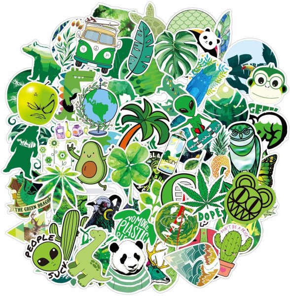 Стикеры в зелёном стиле