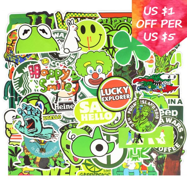 Наклейки зеленые