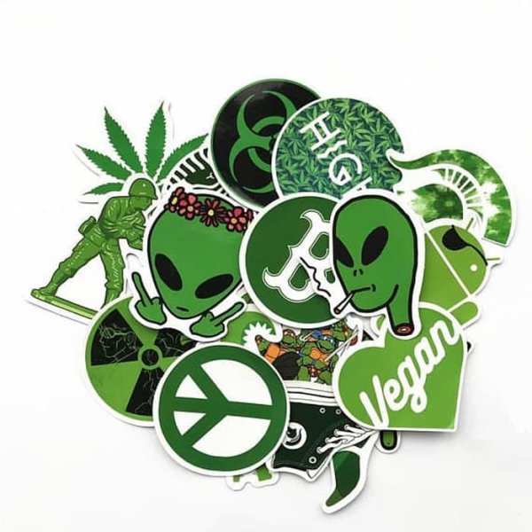 Наклейки в зеленом стиле