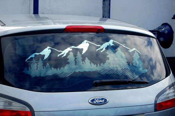 Шелкография на заднее стекло автомобиля