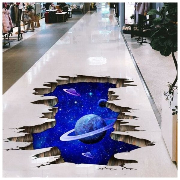 Напольные 3д наклейки космос