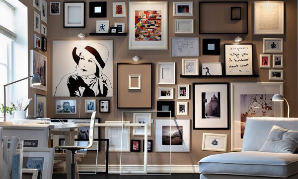 Фоторамки в интерьере квартиры