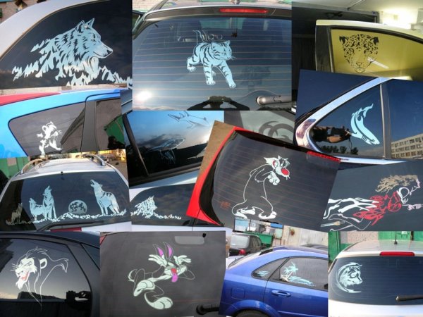 Наклейки на стекла авто