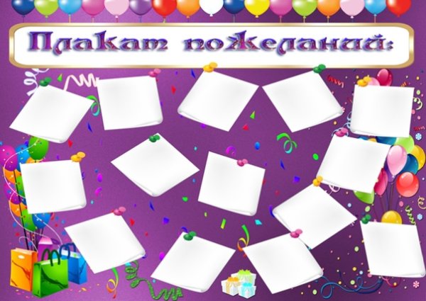 Плакат с пожеланиями на день рождения