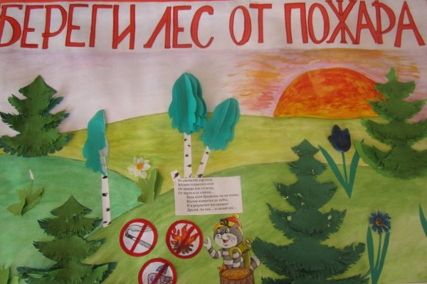 Плакат на тему берегите лес от пожара
