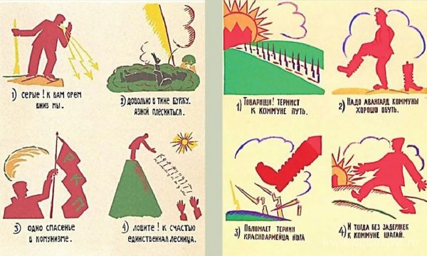 Плакаты Маяковского в окнах роста