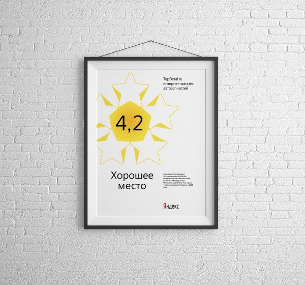 Яндекс хорошее место наклейка
