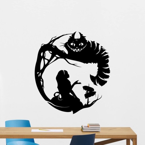 Чеширский кот наклейка