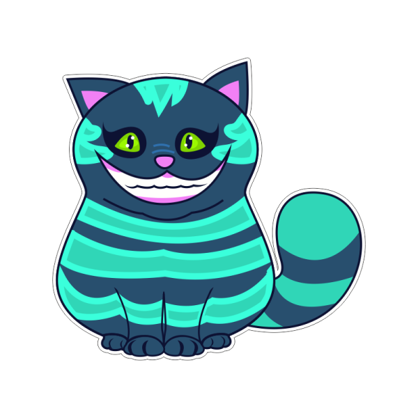 Чеширский кот стикер