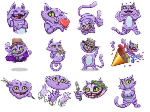 Стикеры телеграмм Чешир