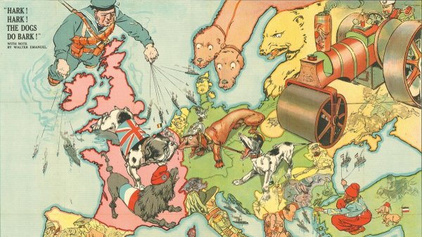 Карикатурные карты Европы первой мировой войны