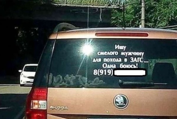 Надпись на авто ищу жену