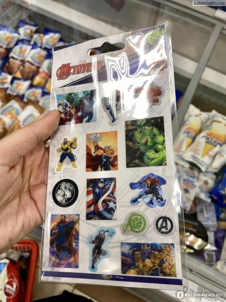 Стикеры Марвел из Пятерочки