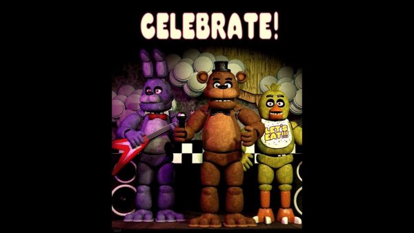 Плакат celebrate ФНАФ 1