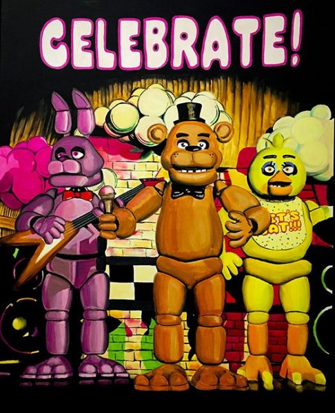 Плакат celebrate ФНАФ 1