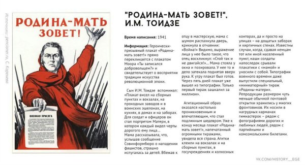 Описание плаката Родина мать зовет