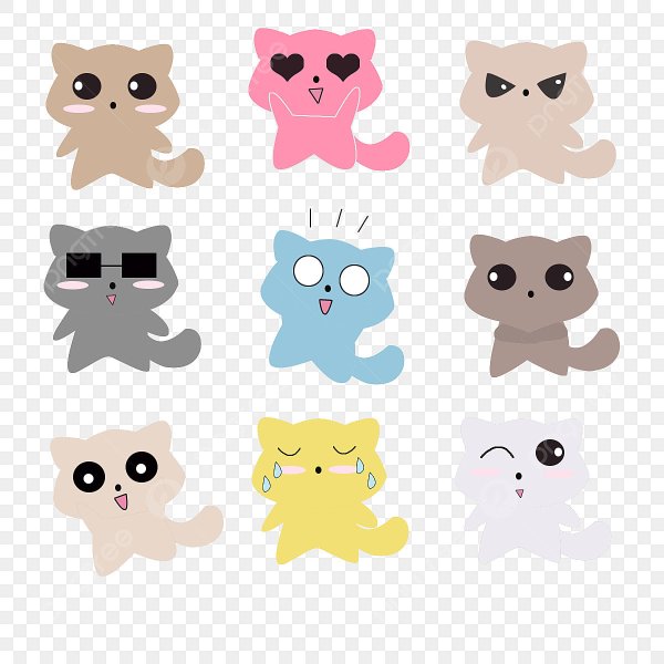 Стикеры наклейки котики милые