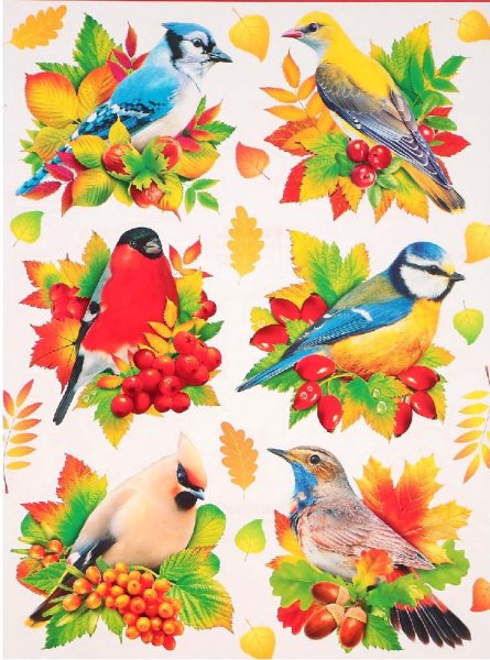 Новогодние украшения на окна цветные