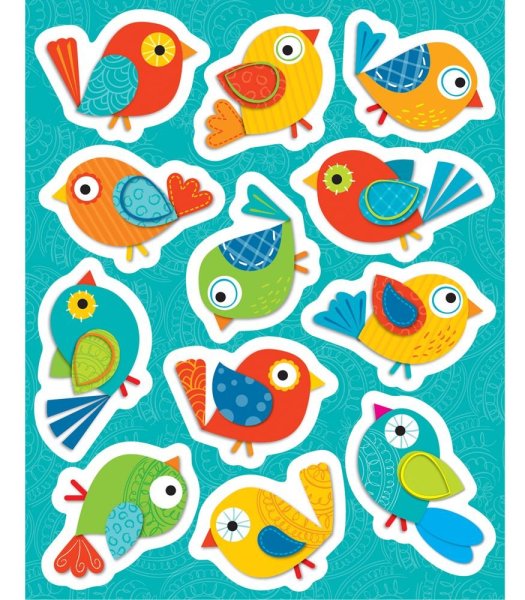 Раскраска с наклейками. Птицы