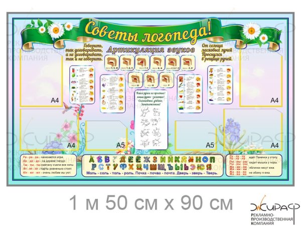 Стенды в кабинет логопеда