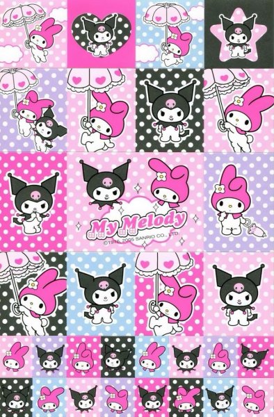 Hello Kitty Kuromi наклейки
