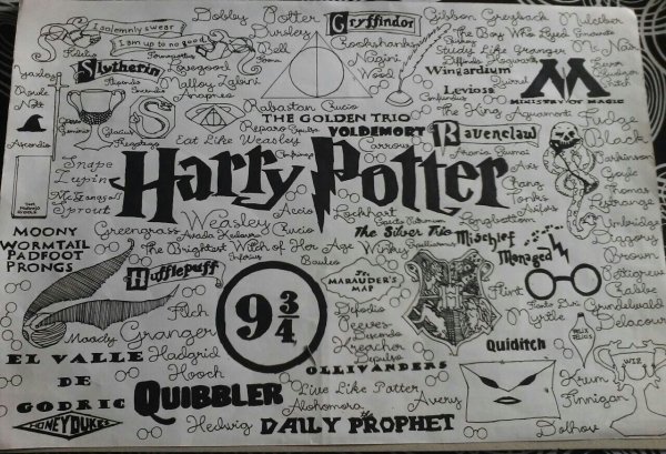 Гарри Поттер черно белый