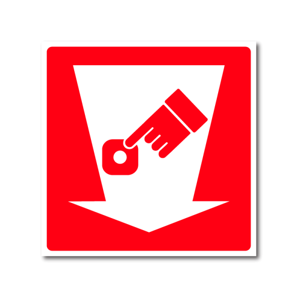 Табличка кнопка пожарной сигнализации