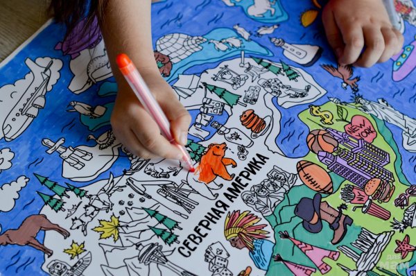 Карта мира разукрашенная