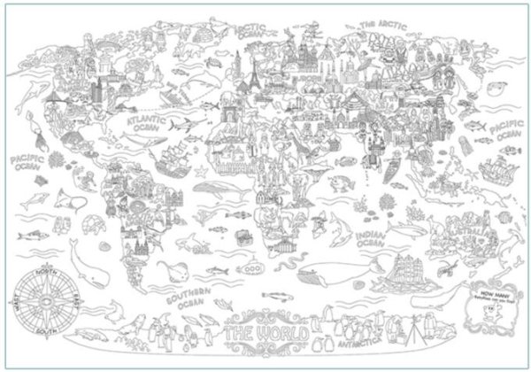 Раскраска-гигант. Карта мира