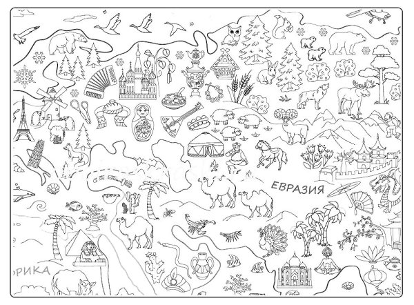 Карта России раскраска для детей