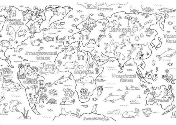 Карта России раскраска для детей