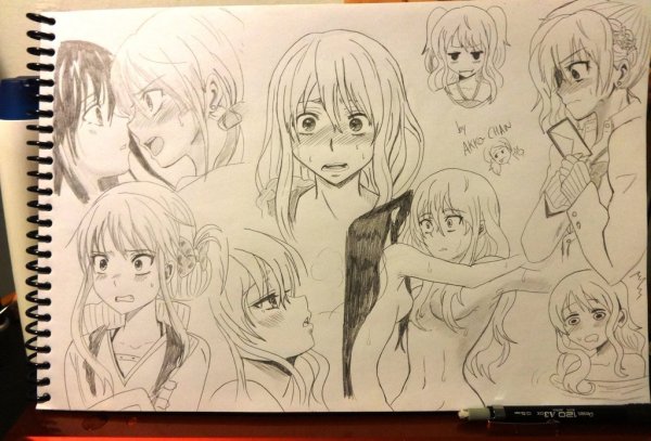 Аниме плакаты карандашом