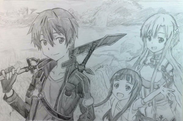 Киригая Кадзуто карандашом