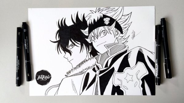 Аниме черной ручкой