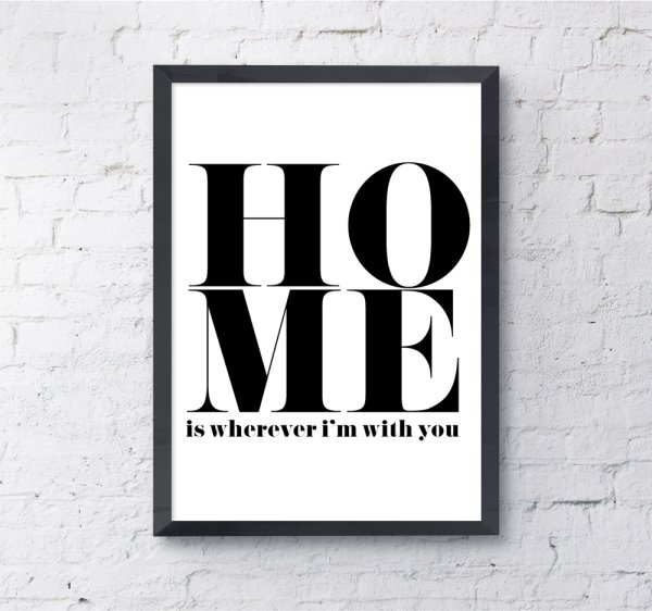 Постер с надписями про дом