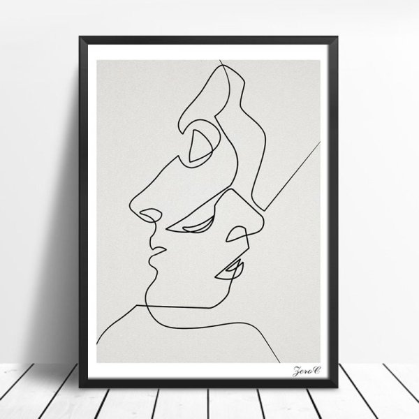 Силуэт лица одной линией