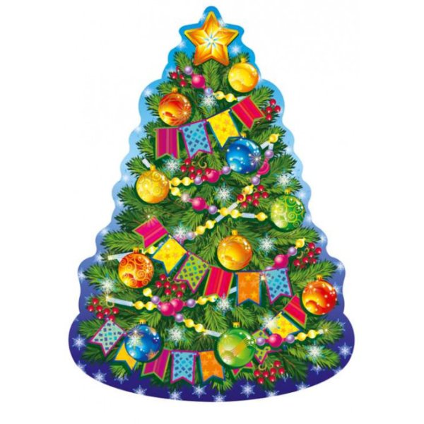 Новогодняя елка цветная