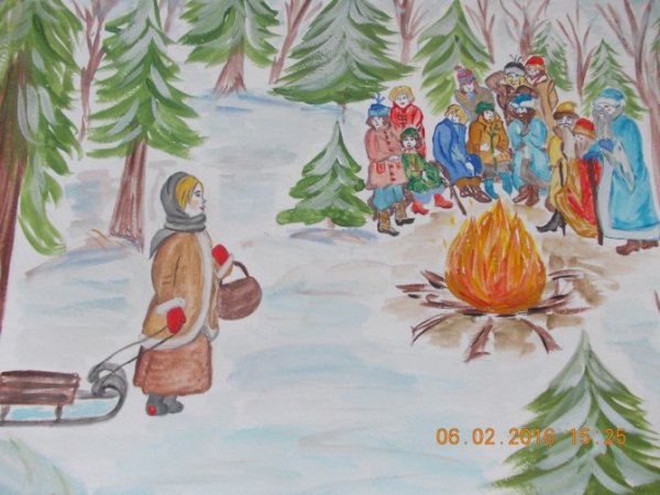 Рисунок к сказке Маршака двенадцать месяцев