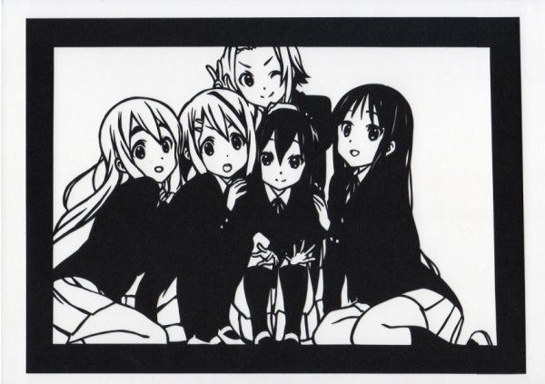 Аниме k-on черно-белые