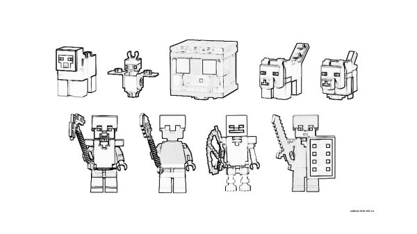 Раскраска лего майнкрафт