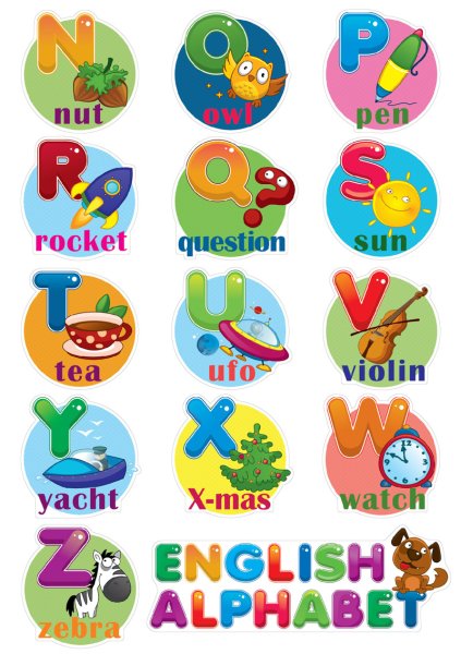 Наклейки на английском для детей