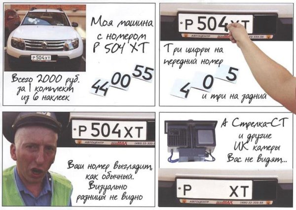 Наклейки на автономера против камер