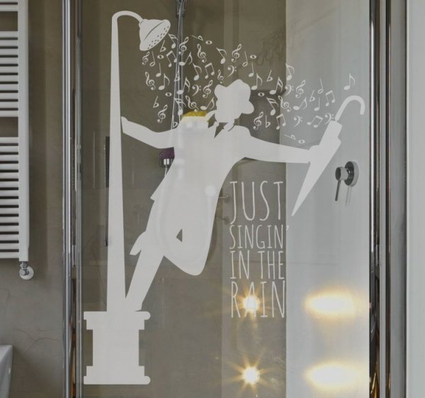 Наклейки на душевую кабину на стекло